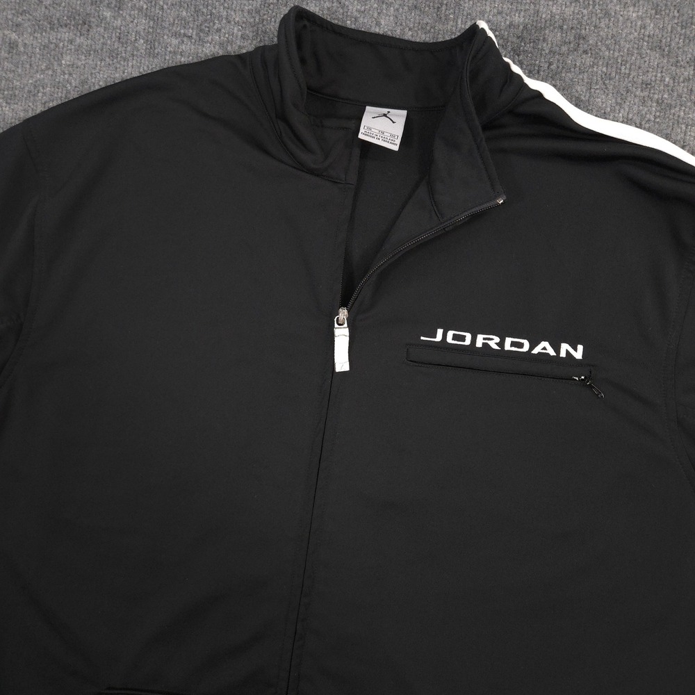 Jordan Track Jacket Mens XXL Black Embroidered Jumpman Full Zip Sport Athletic - Picture 2 of 9